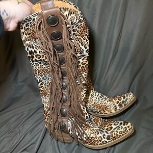 Dingo Brown Heeled Boots Western Style